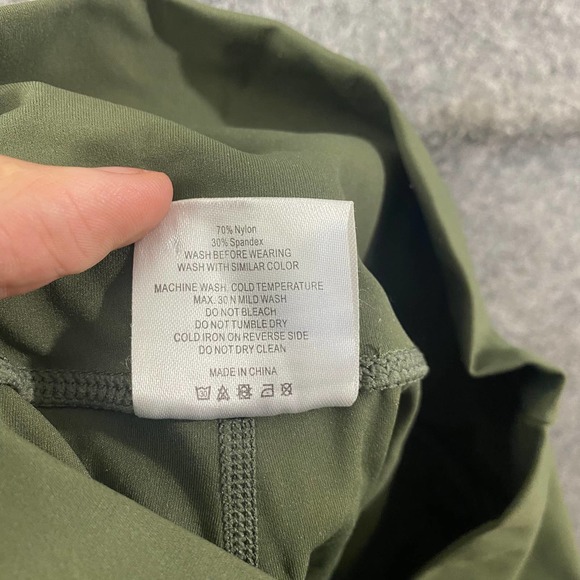 ZYIA Active Leggings 4 Forest Green High Rise Stripe Luxe 7/8 Workout - Picture 10 of 11